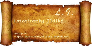 Latosinszky Ildikó névjegykártya